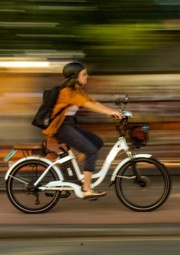 a person riding a bicycle