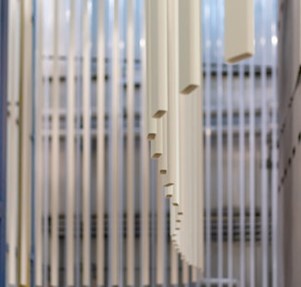 a metal gate with bars