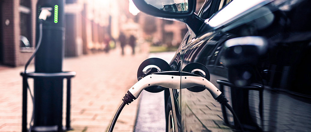 Electric Vehicle in Park Street Charging station