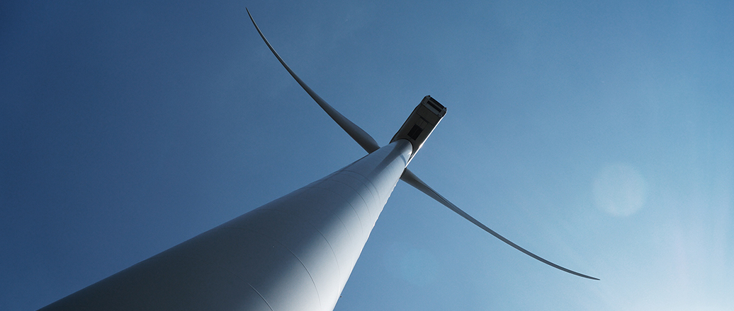 a two bladed modern windmill