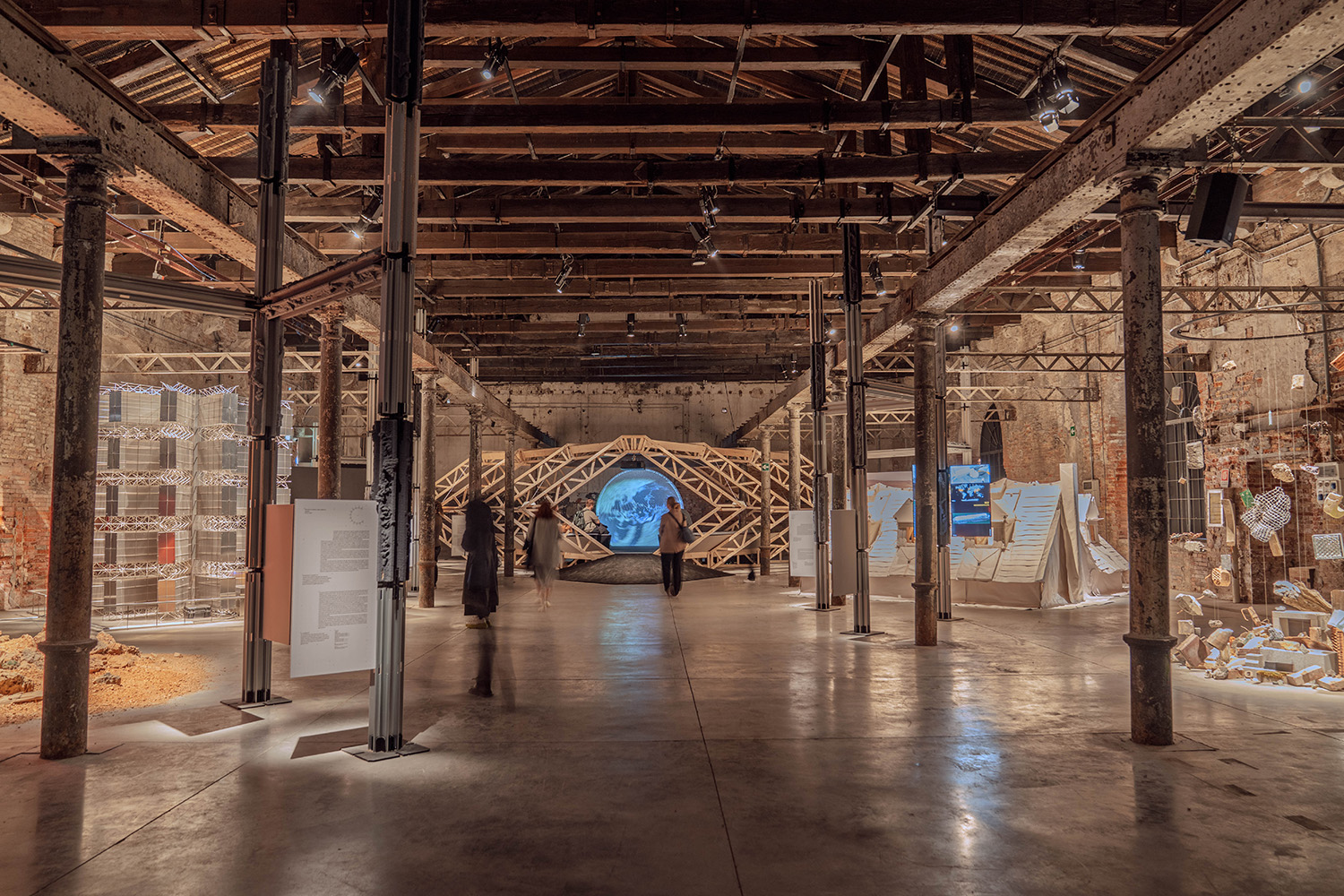 a large room with people in it