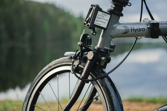 a bicycle with a sign on it