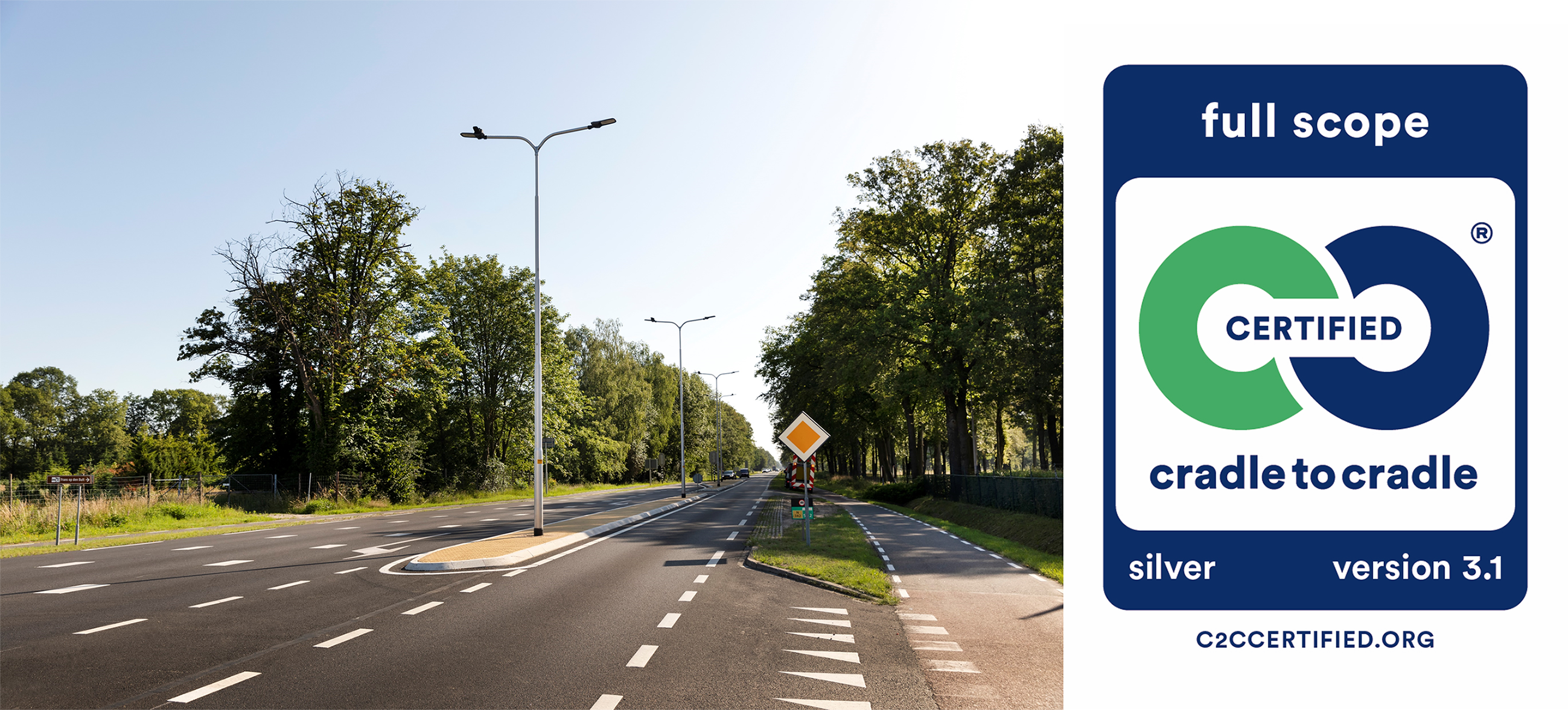 a road with a sign on it