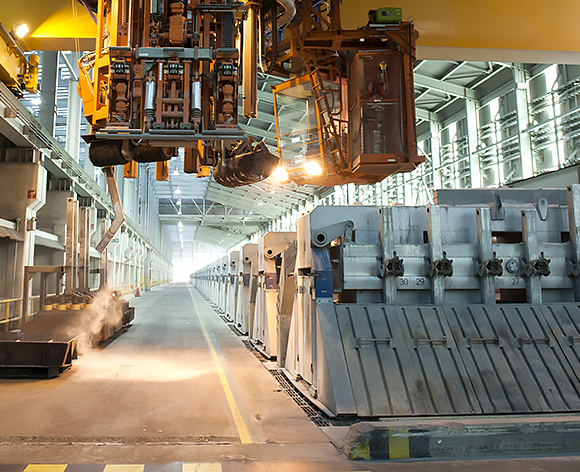 a large factory with machines