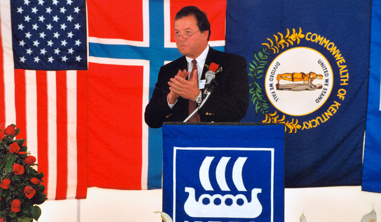 a man speaking into a microphone