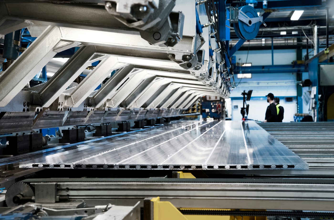 a person standing in a factory